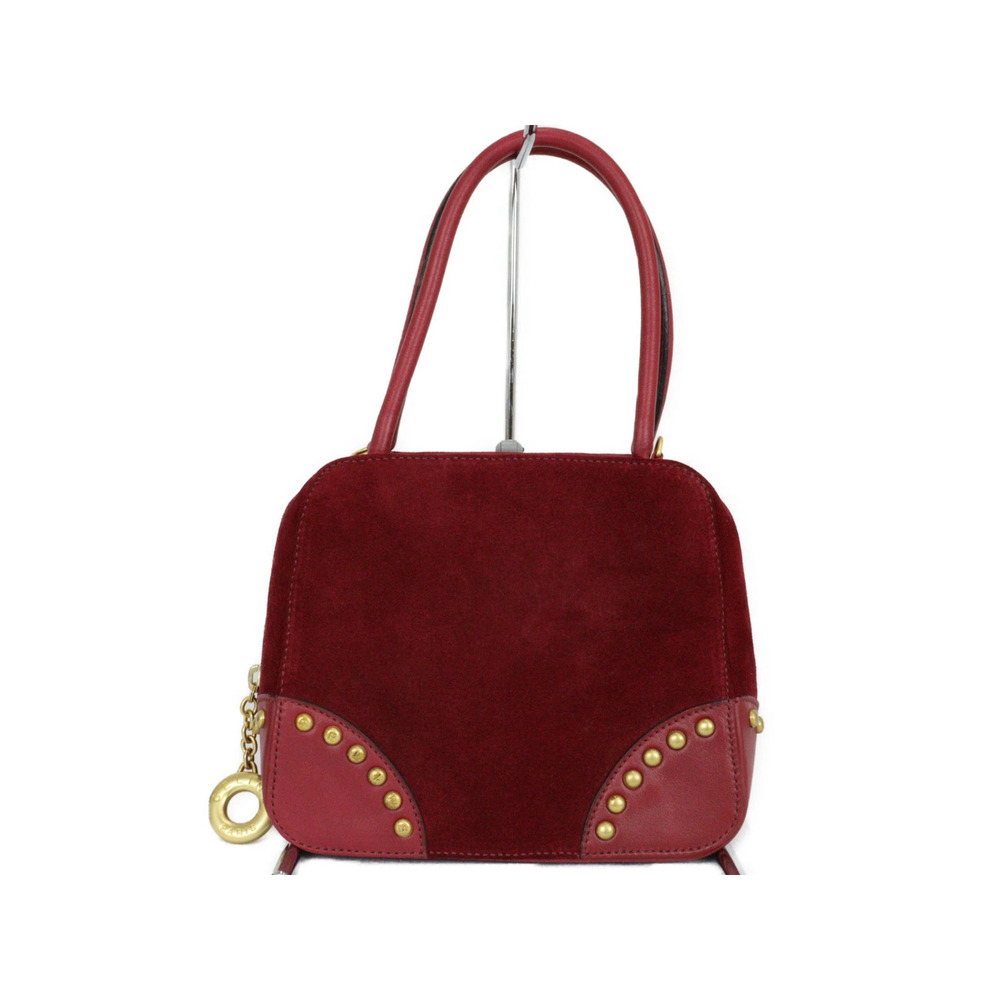 CELINE bag handbag shoulder red suede